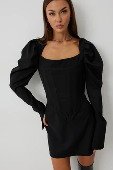 Костюм с юбкой 1085 черный V&N fashion