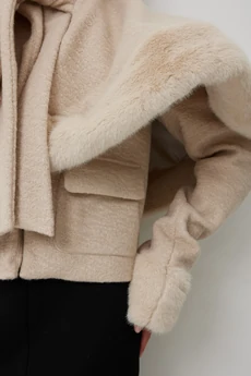 Шуба 1090 бежевый V&N fashion