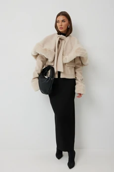 Шуба 1090 бежевый V&N fashion