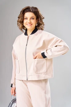 Бомбер 1101 бежевый V&N fashion