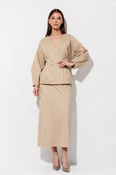 Костюм с юбкой 1113 бежевый V&N fashion