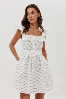 Сарафан 1159 белый в горошек V&N fashion
