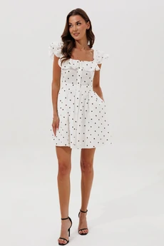 Сарафан 1159 белый в сердечки V&N fashion