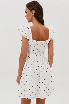 Сарафан 1159 белый в сердечки V&N fashion