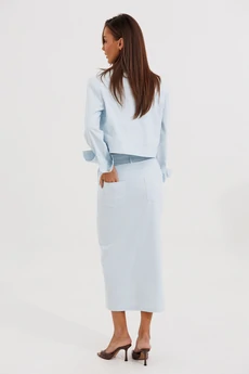 Костюм с юбкой 1178 голубой V&N fashion