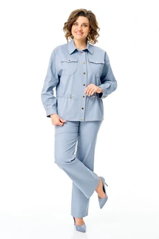 Костюм брючный 1202 голубой дым VI ORO