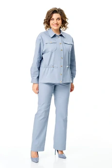 Костюм брючный 1202 голубой дым VI ORO