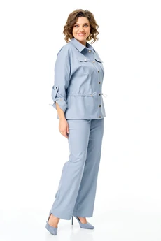 Костюм брючный 1202 голубой дым VI ORO