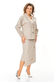 Костюм с юбкой 1245 бежевый VI ORO