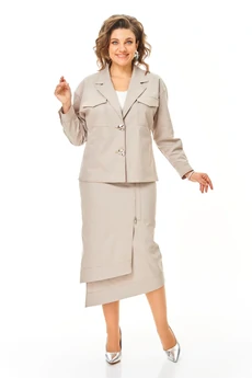 Костюм с юбкой 1245 бежевый VI ORO