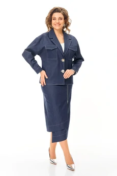 Костюм с юбкой 1245 деним VI ORO