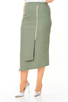 Костюм с юбкой 1245 оливка VI ORO