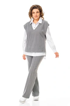 Костюм брючный 1246 серый VI ORO