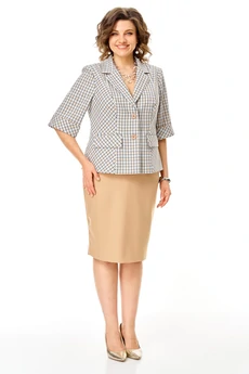 Костюм с юбкой 1247 бежевый VI ORO