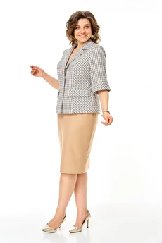 Костюм с юбкой 1247 бежевый VI ORO