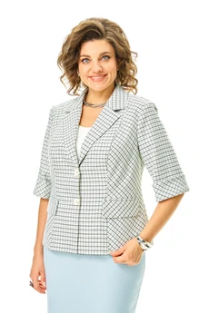 Костюм с юбкой 1247 голубой + однотон VI ORO