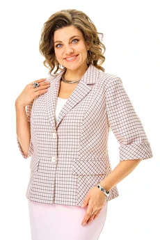 Костюм с юбкой 1247 розовый + однотон VI ORO