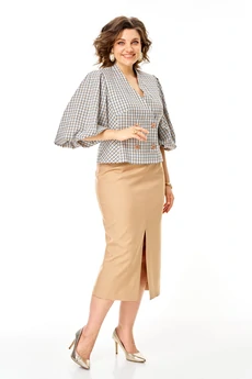 Костюм с юбкой 1248 бежевый VI ORO