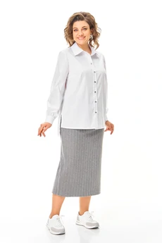 Костюм с юбкой 1249 серый VI ORO