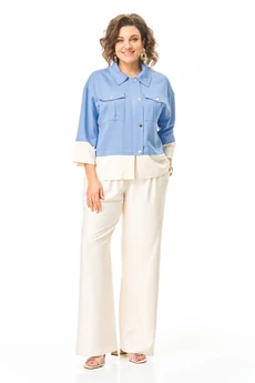 Костюм брючный 1251 голубой VI ORO