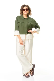 Костюм брючный 1251 оливка VI ORO