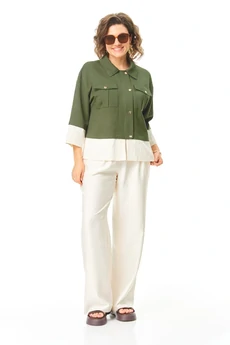 Костюм брючный 1251 оливка VI ORO