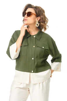 Костюм брючный 1251 оливка VI ORO