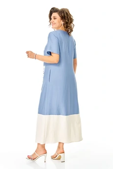 Платье 1252 голубой + молоко VI ORO