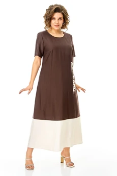 Платье 1252 шоколад + молоко VI ORO