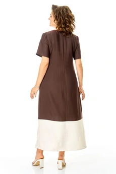 Платье 1252 шоколад + молоко VI ORO