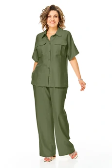 Костюм брючный 1257 оливка VI ORO