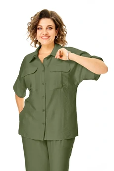 Костюм брючный 1257 оливка VI ORO