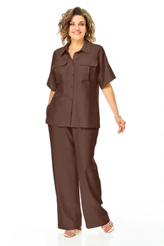 Костюм брючный 1257 шоколад VI ORO