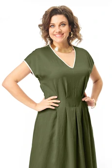 Платье 1258 оливка VI ORO