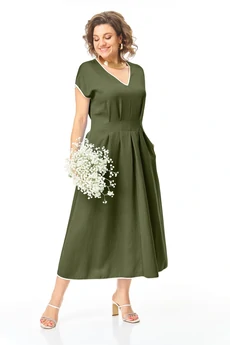 Платье 1258 оливка VI ORO