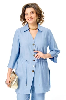 Костюм брючный 1261 голубой VI ORO