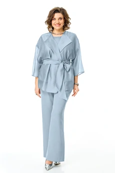 Костюм брючный 1262 голубой дым VI ORO