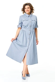 Платье 1263 голубой дым VI ORO
