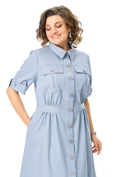 Платье 1263 голубой дым VI ORO