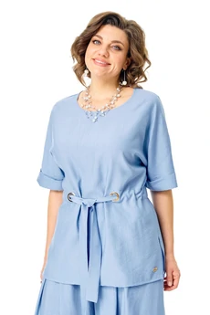 Костюм брючный 1267 голубой VI ORO