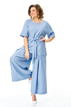 Костюм брючный 1267 голубой VI ORO