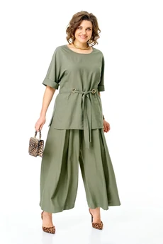 Костюм брючный 1267 оливка VI ORO