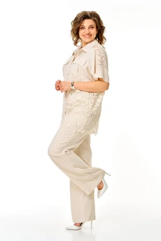 Костюм брючный 1271 молоко VI ORO