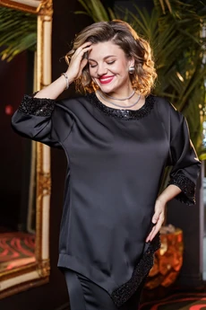 Костюм брючный 1338 черный VI ORO
