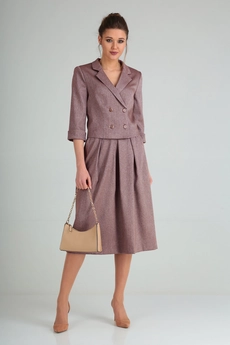 *Костюм с юбкой 2655 бордовый меланж VIOLA STYLE