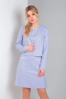 Костюм с юбкой 2700-2 голубой VIOLA STYLE