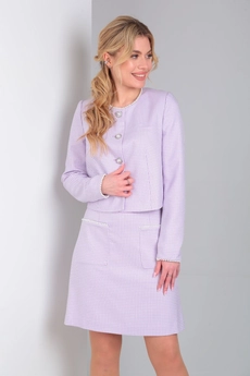 Костюм с юбкой 2700-2 розовый VIOLA STYLE