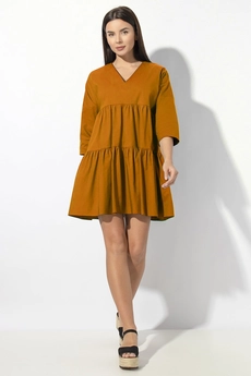Платье 636 темная горчица VIZAVI TEKSTIL