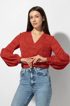 Блузка 659 красный + горох VIZAVI TEKSTIL
