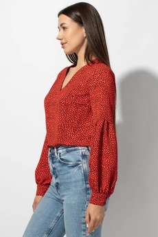 Блузка 659 красный + горох VIZAVI TEKSTIL